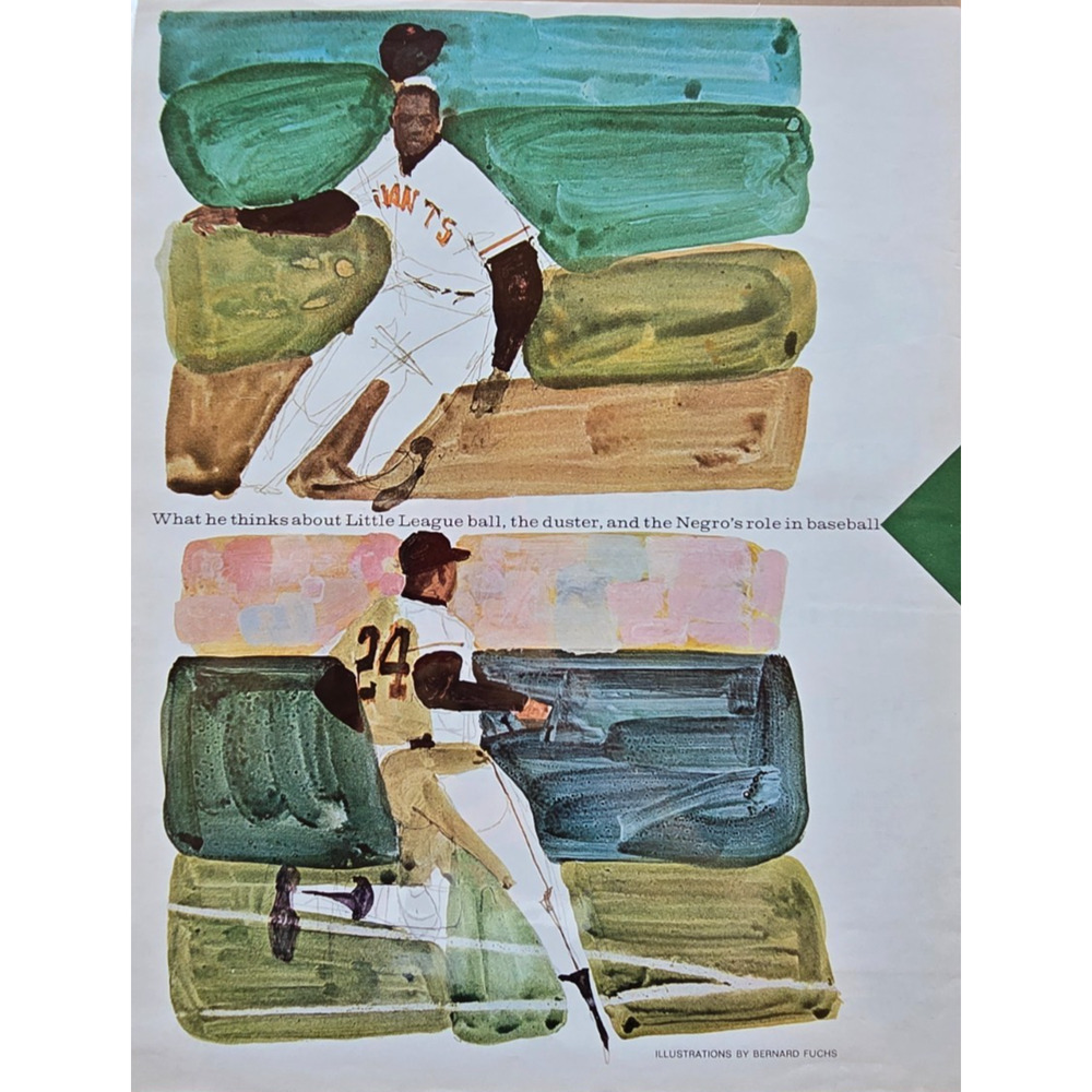 Vintage Willie Mays Print from 1966 Look Magazine